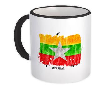 Myanmar Flag : Gift Mug Asia Travel Expat Country Watercolor