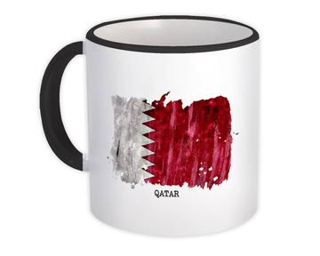 Qatar Flag : Gift Mug Asia Travel Expat Country Watercolor