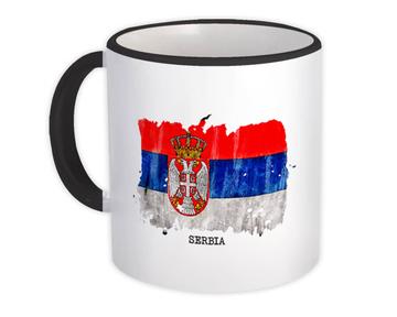 Serbia Flag : Gift Mug Europe Travel Expat Country Watercolor