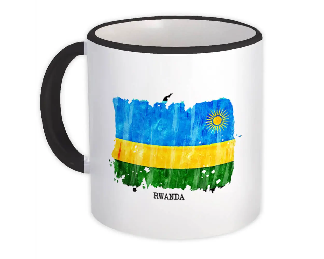Rwanda Flag : Gift Mug Africa Travel Expat Country Watercolor