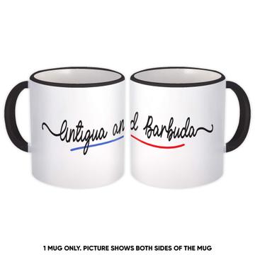 Antigua and Barbuda Flag Colors : Gift Mug Citizen of Travel Expat Country Minimalist Lettering