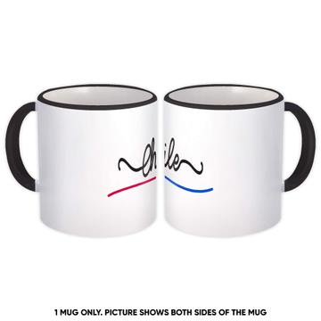 Chile Flag Colors : Gift Mug Chilean Travel Expat Country Minimalist Lettering