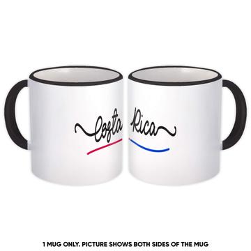 Costa Rica Flag Colors : Gift Mug CostaRican Travel Expat Country Minimalist Lettering