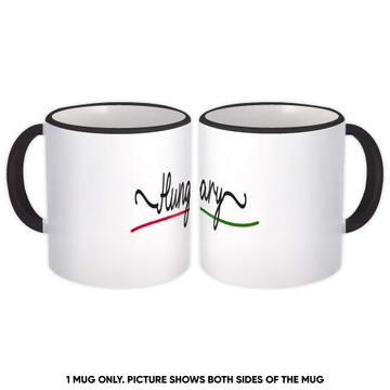 Hungary Flag Colors : Gift Mug Hungarian Travel Expat Country Minimalist Lettering