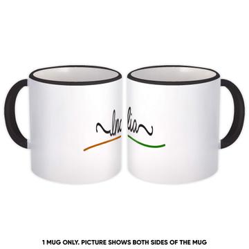 India Flag Colors : Gift Mug Indian Travel Expat Country Minimalist Lettering