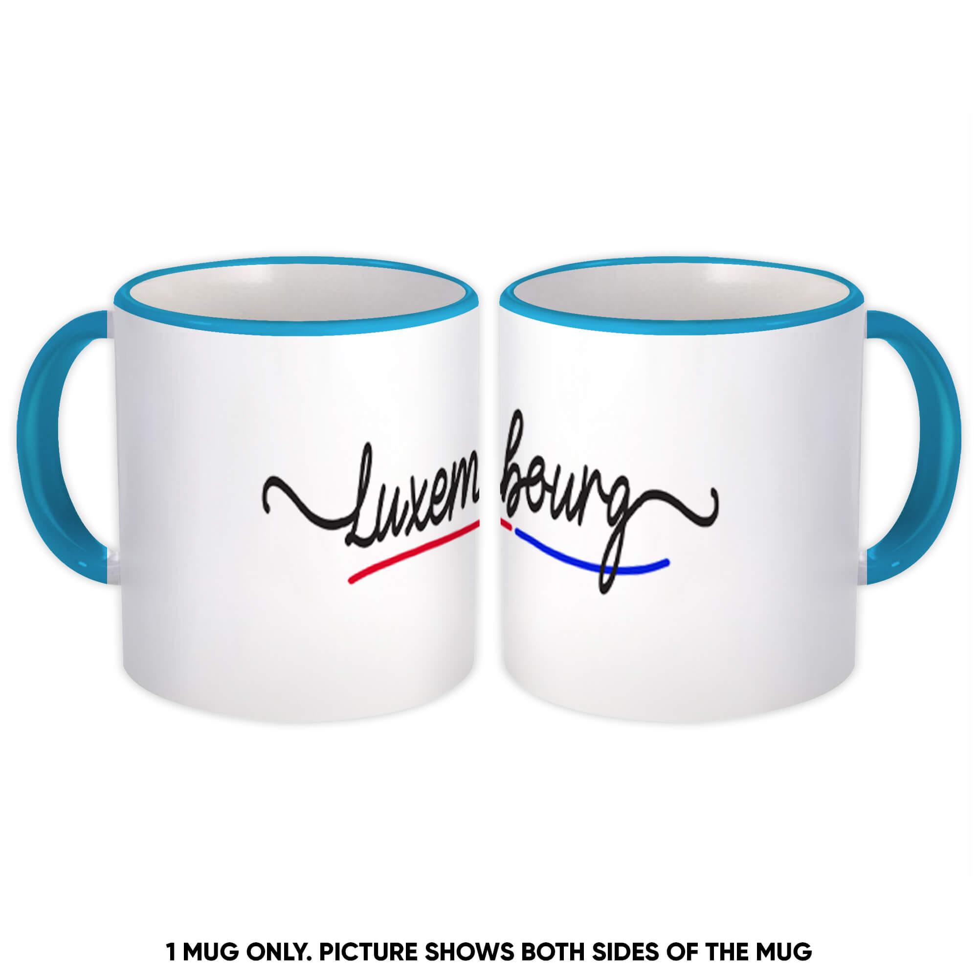 Gift Mug : Luxembourg Flag Colors Luxem bourger Travel Expat Country Minimalist
