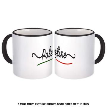 Palestine Flag Colors : Gift Mug Palestinian Travel Expat Country Minimalist Lettering