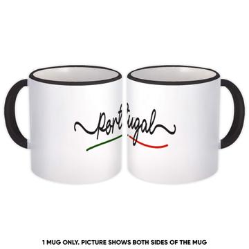 Portugal Flag Colors : Gift Mug Portuguese Travel Expat Country Minimalist Lettering
