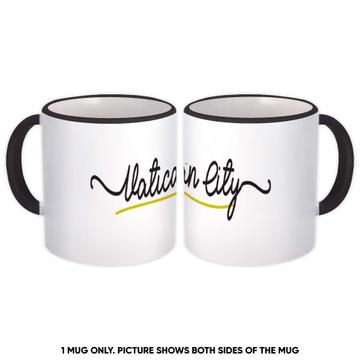 Vatican City Flag Colors : Gift Mug Travel Expat Country Minimalist Lettering
