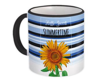 Sunflower Summertime : Gift Mug Flower Floral Yellow Decor Hello Sweeet