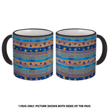 Stars Stripes Abstract Pattern : Gift Mug Masculine Lines Seamless Esoteric For Him Friend