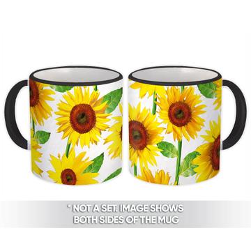 Golden Yellow Sunflowers : Gift Mug Floral Pattern Summer Cloth Kitchen Wall Decor