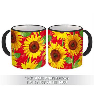 Golden Yellow Sunflowers : Gift Mug Fabric Pattern Autumn Diy Scrapbook Crafter Kitchen
