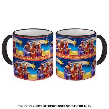 Three Kings Treasure Offerings : Gift Mug Christmas Magi Wise Men Christian Religious Pattern