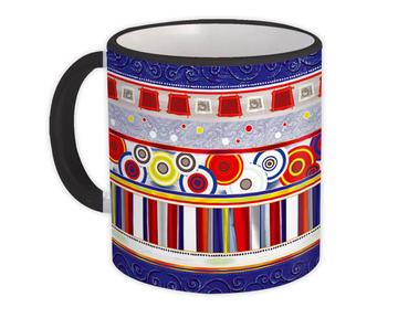 Patchwork Blue White : Gift Mug Arabesque Colorful All Occasion Birthday
