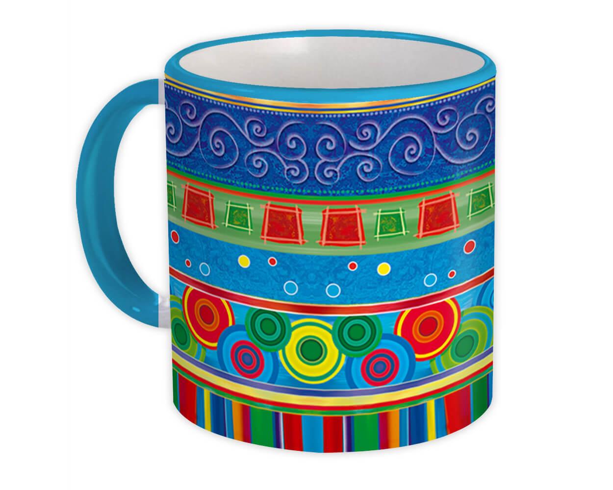 Gift Mug : Patchwork Colorful Arabesque All Occasion Birthday