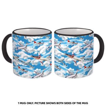 Airplane Planes : Gift Mug For Pilot Fighter Him Father Dad Skies Clouds Kids Boy Birthday