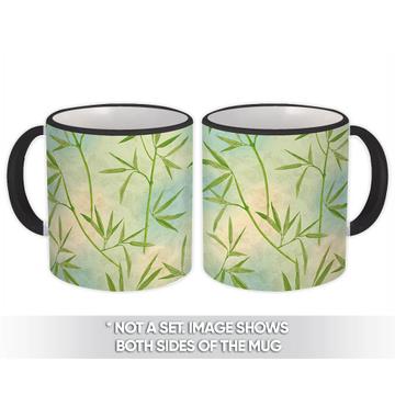 Bamboo Leaves : Gift Mug Greenery Pattern Summer Tropical Plant Ecological Home Decor
