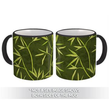 Bamboo Leaves : Gift Mug Exotic Plant Pattern Yoga Room Decor Coworker Greenery Art