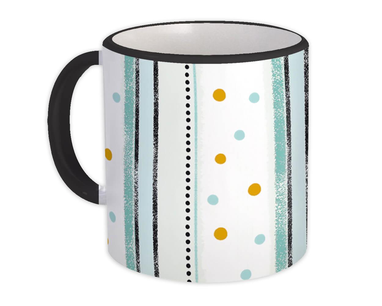 Gift Mug : Pastel Blue Polka Dots Stripes All Occasion Birthday