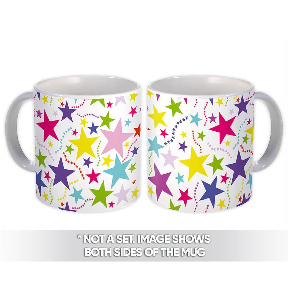 Gift Mug : Rainbow Stars Kids Party Decor Christmas Pattern Nursery Wall