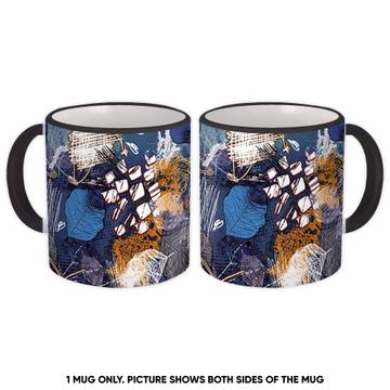 Fall Pattern Leaves : Gift Mug Autumn Abstract Handmade Craft Collage Miss You Home Decor