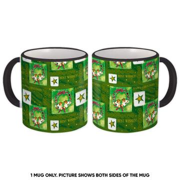 Christmas Garland Angels : Gift Mug Seasons Greetings For Kids Cute Pattern Stars Mistletoe