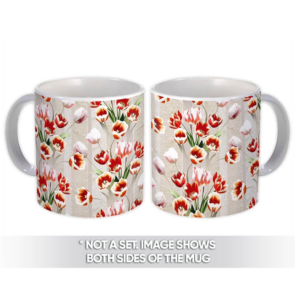 Gift Mug : Tulips Bouquet Flowers Pattern Wedding Engagement Party Decor