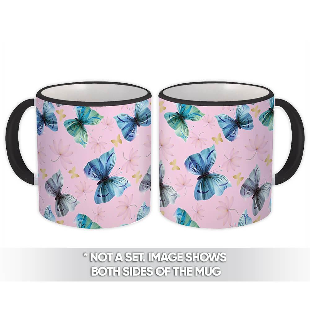 Gift Mug : Watercolor Butterflies Pattern Floral Sweet 16 Girl Mother Home Decor