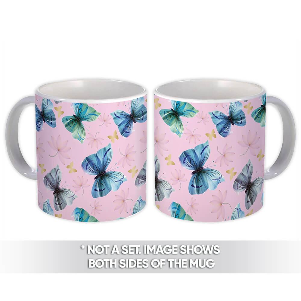 Gift Mug : Watercolor Butterflies Pattern Floral Sweet 16 Girl Mother Home Decor