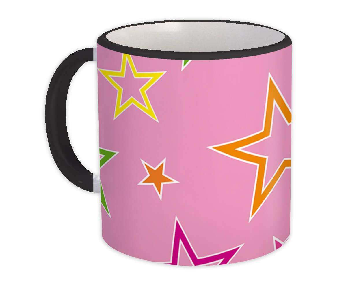 Gift Mug : Colorful Stars Light Pink All Occasion Birthday Christmas Xmas