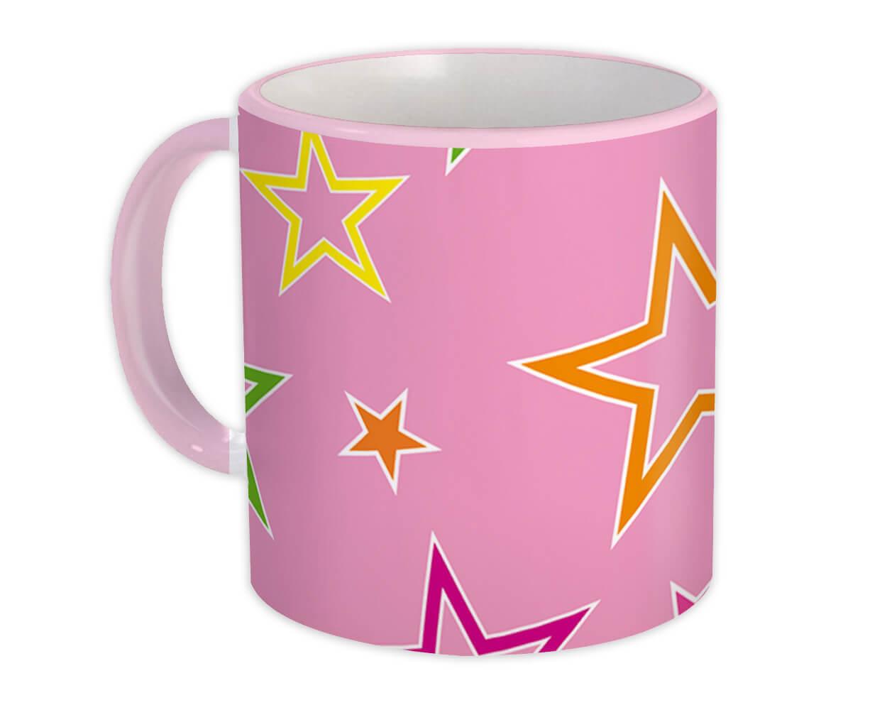 Gift Mug : Colorful Stars Light Pink All Occasion Birthday Christmas Xmas