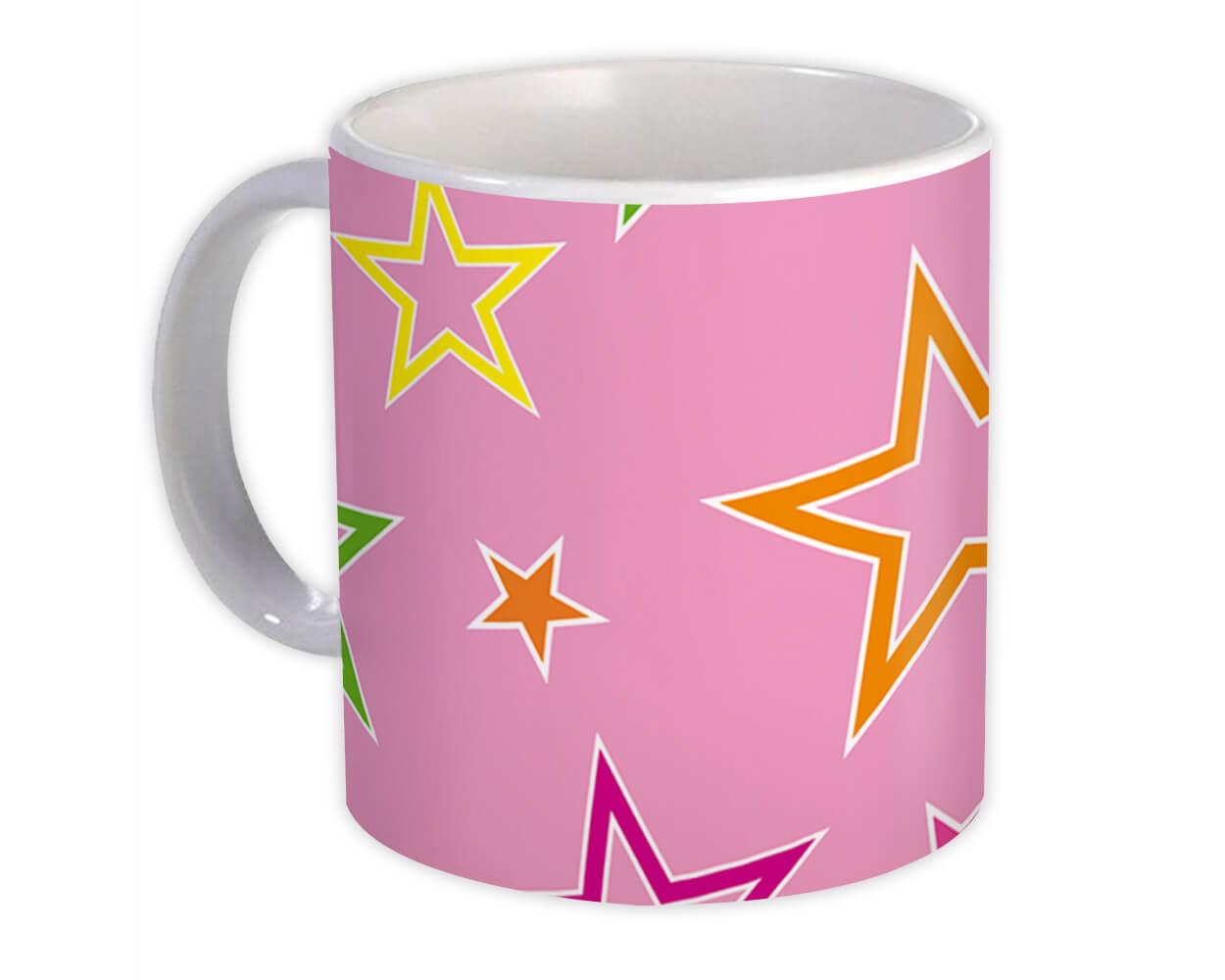 Gift Mug : Colorful Stars Light Pink All Occasion Birthday Christmas Xmas