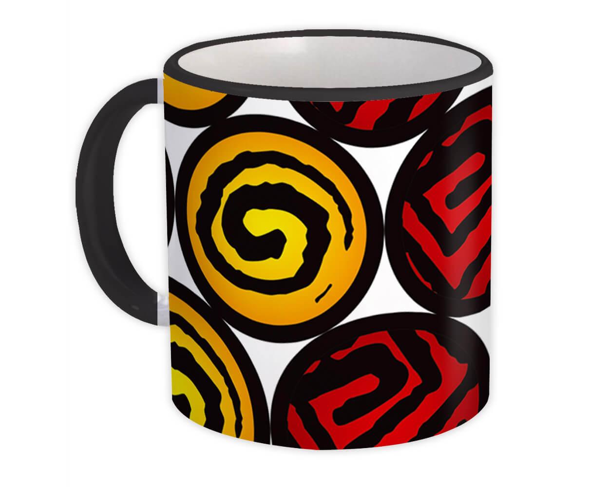 Gift Mug : Circles Red Yellow Abstract All Occasion Birthday Christmas Xmas