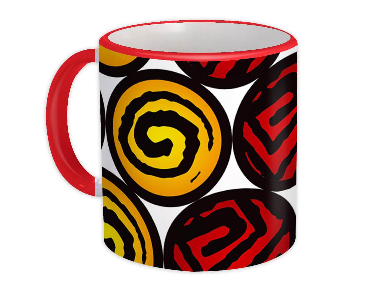 Gift Mug : Circles Red Yellow Abstract All Occasion Birthday Christmas Xmas