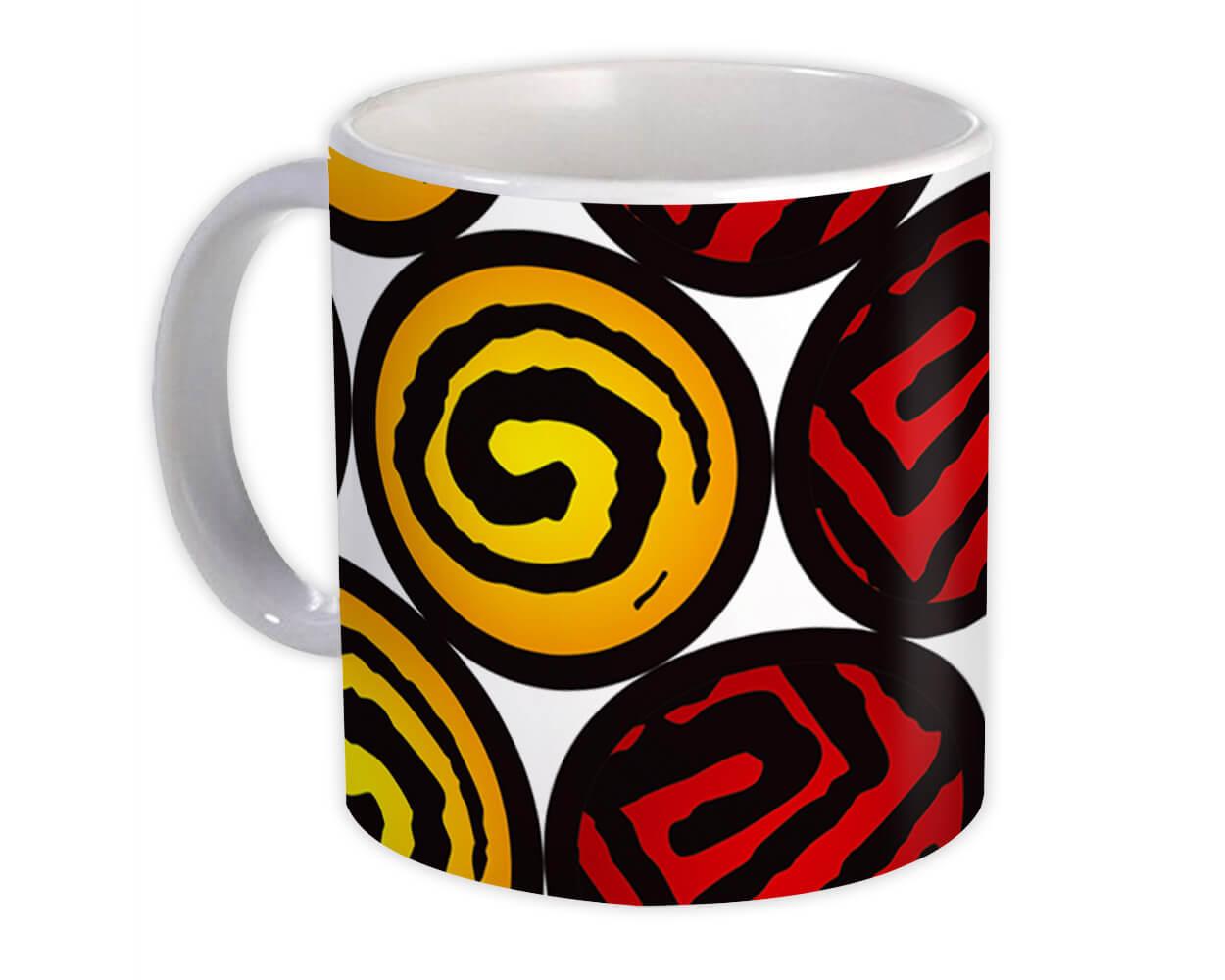 Gift Mug : Circles Red Yellow Abstract All Occasion Birthday Christmas Xmas