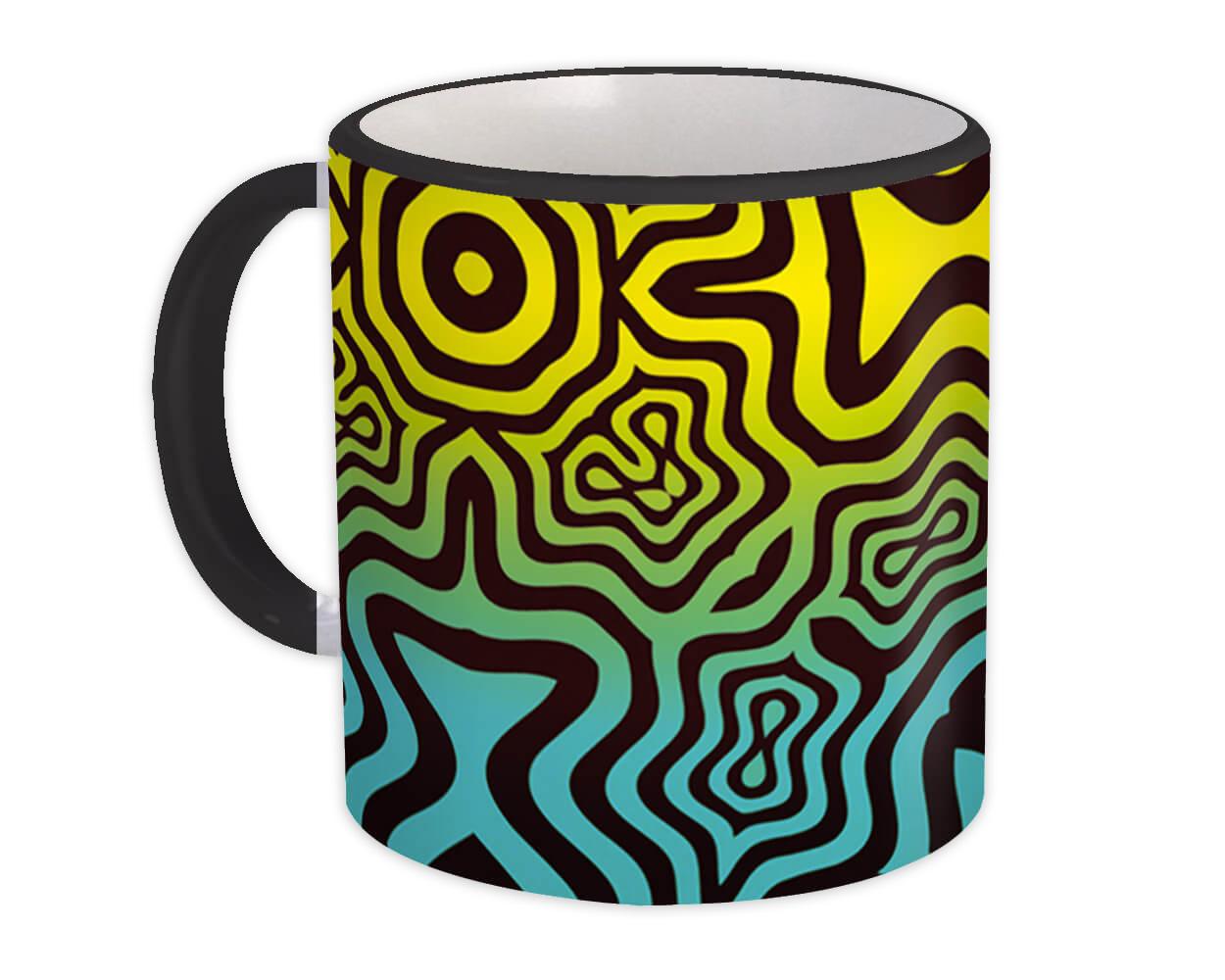 Gift Mug : Abstract Blue Yellow All Occasion Birthday Christmas Xmas