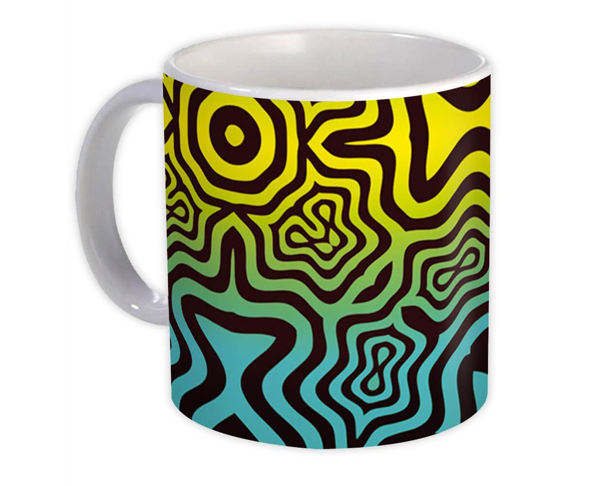 Gift Mug : Abstract Blue Yellow All Occasion Birthday Christmas Xmas