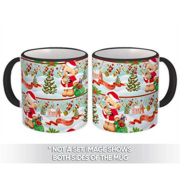 Teddy Bear Santa : Gift Mug Gift Garland Christmas Tree Snow Pattern Kids Baby Diy