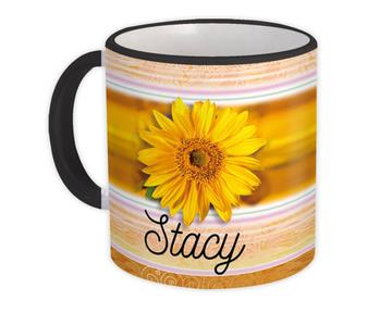 Sunflower Personalized Name : Gift Mug Flower Floral Yellow Decor Customizable
