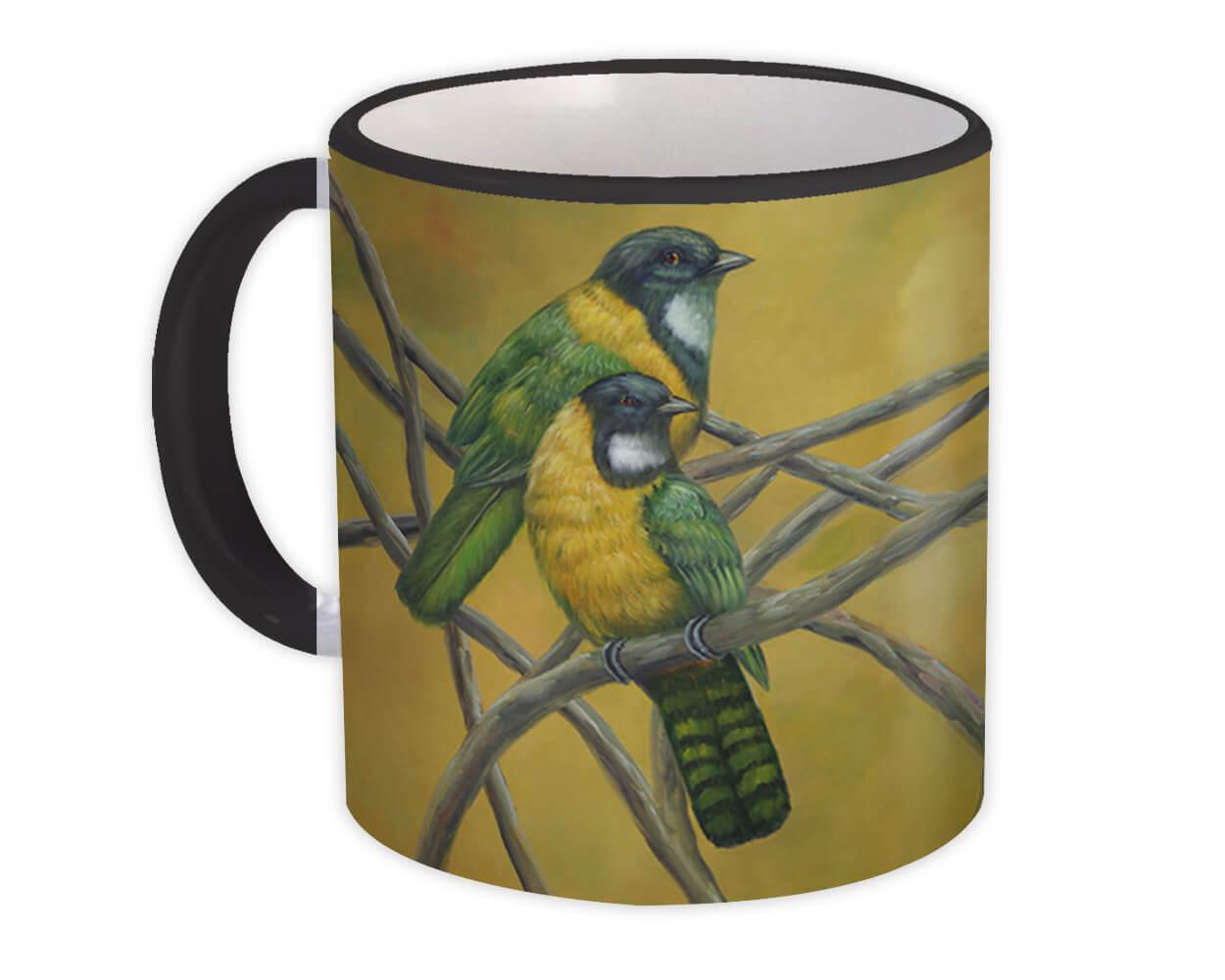 Gift Mug : Bird on Branch Oil Painting Art Classic Ecology Nature Aviary