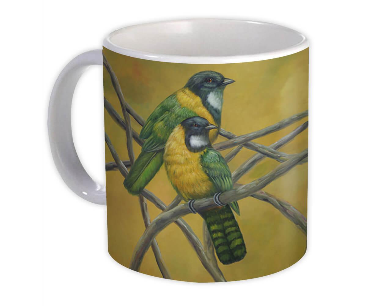 Gift Mug : Bird on Branch Oil Painting Art Classic Ecology Nature Aviary