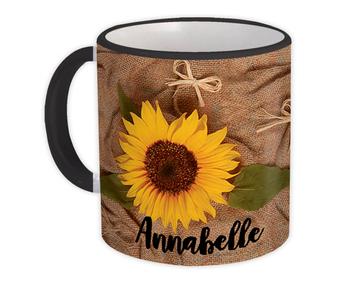 Sunflower Personalized Name : Gift Mug Flower Floral Yellow Decor