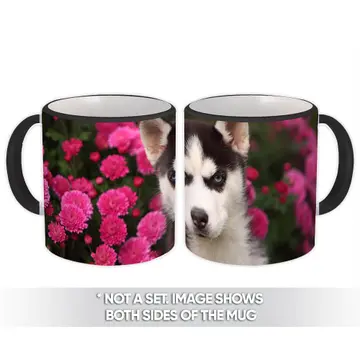Siberian Husky Mom Flowers : Gift Mug Dog Pet Puppy Floral Animal Cute