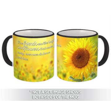 Sunflower Friendship Quote : Gift Mug Flower Floral Yellow Decor Friends