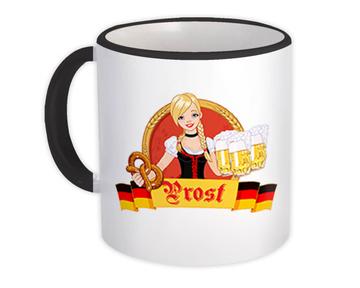 Oktoberfest Germany German : Gift Mug Prost Flag Festive Funny Lady Beer Bagel Bread