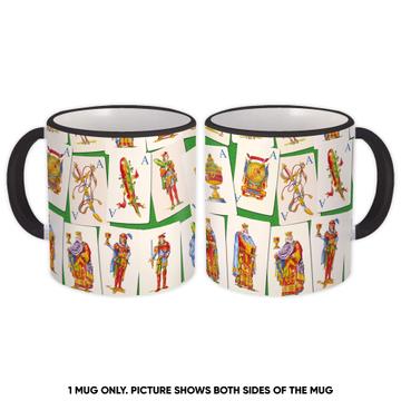 Paying Cards Ace : Gift Mug Pattern King Knight For Player Lover Vintage Retro Print