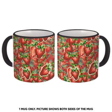 Strawberry Pattern : Gift Mug Berry Fruit Fruits Food Healthy Life Kitchen Table Towel Decor
