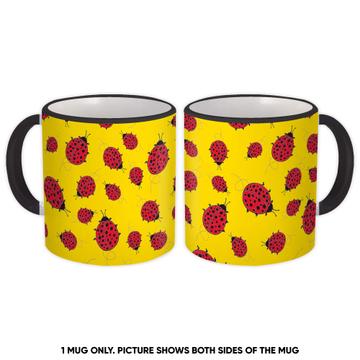 Ladybugs Pattern : Gift Mug Seamless Cute Ladybug For Kids Children Birthday Her Print