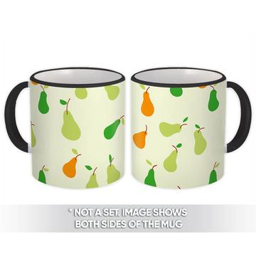 Whimsical Pears : Gift Mug Greenery Kitchen Retro Style Decor Fruits Drawing Garden